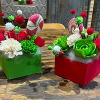 Grinch Themed Wooden Flower Arrangement