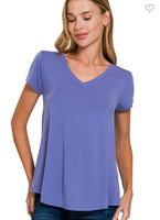 Lux Rayon V Neck Tee
