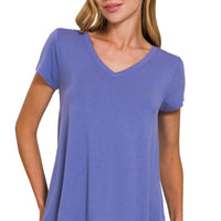 Lux Rayon V Neck Tee