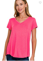 Lux Rayon V Neck Tee
