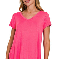 Lux Rayon V Neck Tee