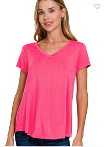 Lux Rayon V Neck Tee