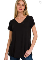 Lux Rayon V Neck Tee
