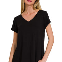 Lux Rayon V Neck Tee