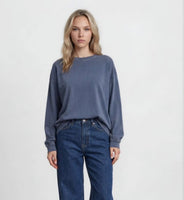Mineral Wash Long Sleeve Tee with Detail on Back
