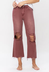 Vintage Distressed Crop Flare Jean