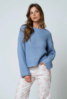 Soft Waist Length Chunky Knit Sweater
