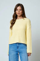 Soft Waist Length Chunky Knit Sweater
