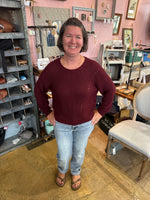Pointelle V Stitch Sweater
