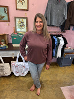 Mineral Wash Long Sleeve Tee with Detail on Back
