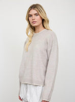Contrast Edge Crew Neck Long Sleeve Pullover
