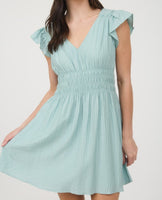 V Neck Mini Dress
