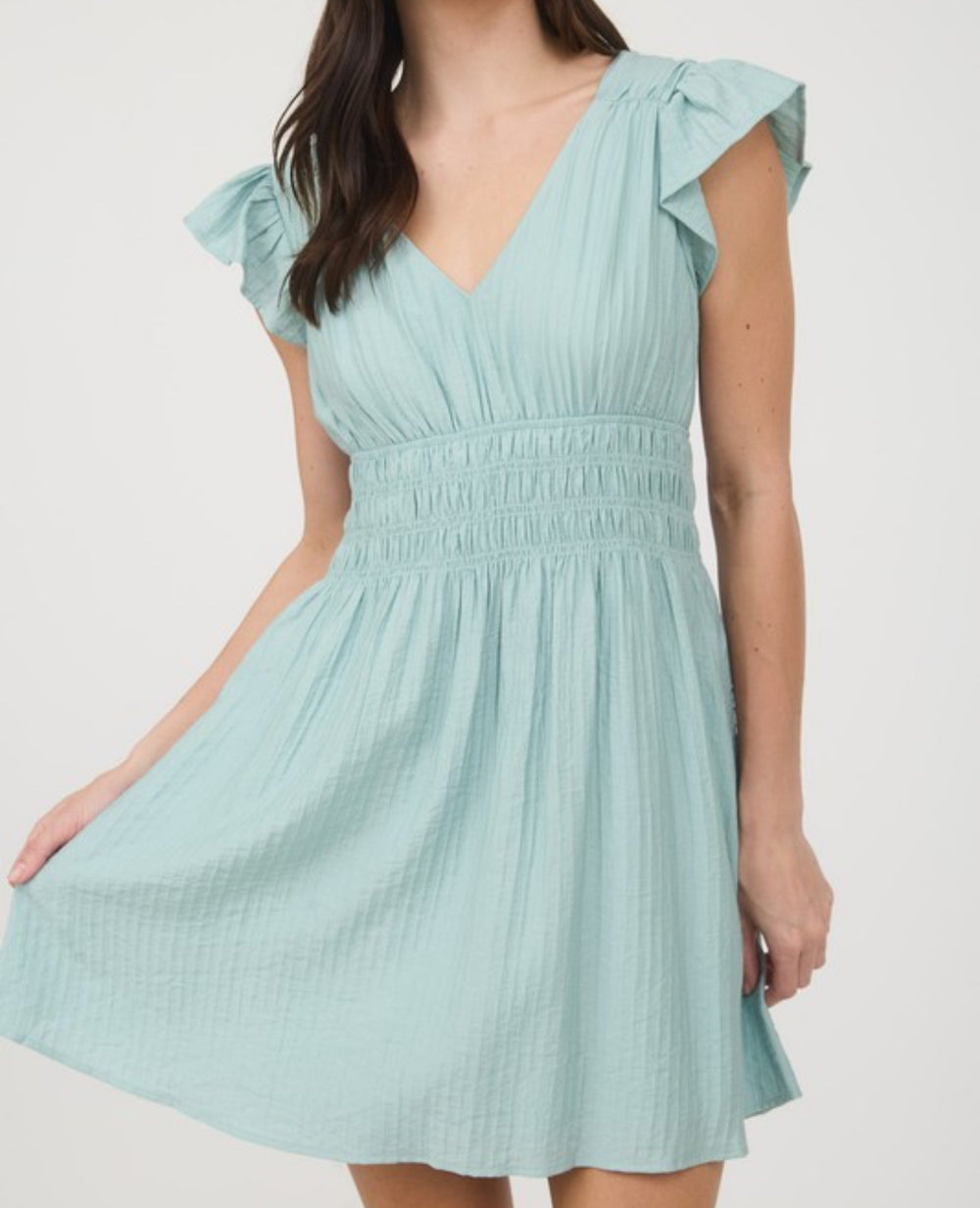 V Neck Mini Dress